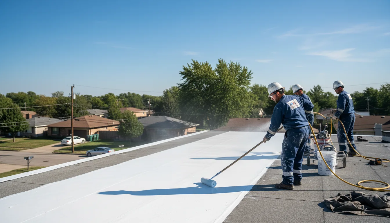 Commercial roof coating in Crystal, MI near me